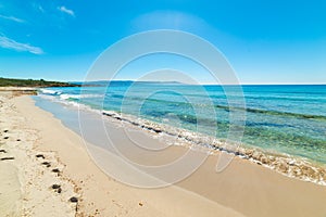 Clear sky over Le Bombarde beach in Alghero shore