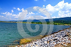 Clear Sky Reservoir near the mountain