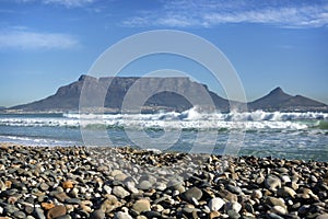 Clear-sky view of Table Mountain, Cape Town, South Africa photo