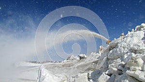 The Clear snow machines in winter