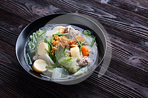 Clear Soup with Ivy Gourd, Tofu and Minced Pork