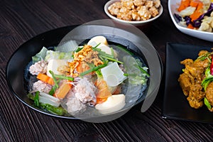 Clear Soup with Ivy Gourd, Tofu and Minced Pork