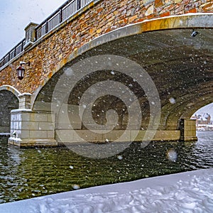 Clear Square Underside of the arched bridge in Oquirrh Lake