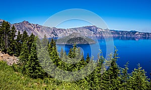 Clear Summer Day on Crater Lake, Crater Lake National Park, Oregon