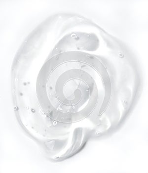 Clear transparent gel isolated over white