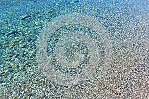 Clear transparent sea  on Adriatic sea in town Senjl, Croatia.