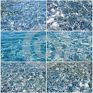 Clear transparent sea water set