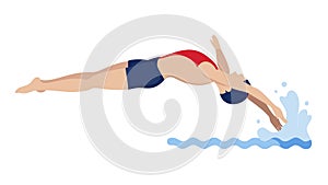Swimmer Diving Headfirst into Pool Vector Art, vector design Generative AI