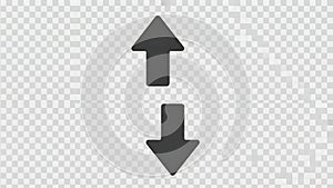 Up and Down Arrows Icon on Transparent Background