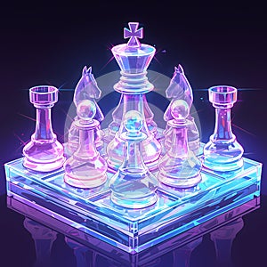 A Clear Victory: Chess Set Illustration