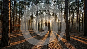 Clear view through the forest, emphasizing the verticality of