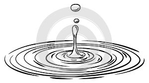 Clear Water Drop Ripples - Serene Liquid Surface Purity Icon, vector design Generative AI