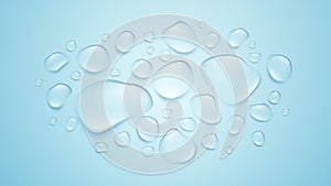 Water Droplets On Blue Background Abstract Bubbles Textured Glassy Surface Vector Illustration Background Gradient Pattern Texture