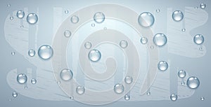 Clear Water Drops with Condensate