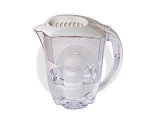 Clear water filter pitcher with clipping path