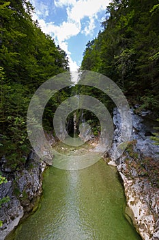 Kaiserklamm canyon, Kaiser Gorge, beautiful narrow valley at Kaiserklamm in Brandenberg, Kramsach, Tyrol, Austria