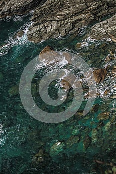 Clear water with little waves