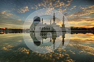 The Clear Water Mirrored The Sky, Kota Kinabalu City Mosque