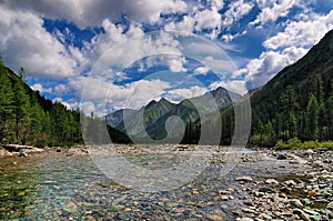 Clear water of a mountain river