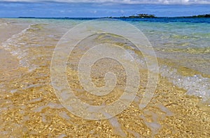 Clear water at Pangaimotu island near Tongatapu island in Tonga photo