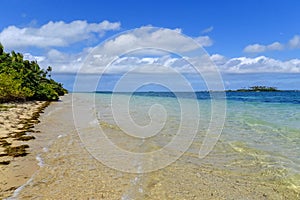 Clear water at Pangaimotu island near Tongatapu island in Tonga photo