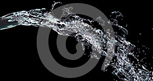 Clear water pouring slow motion animation