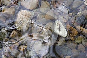 Clear water in rocky stream