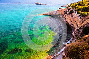 Clear water of the sea, Ibiza, Spain