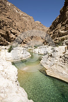 Clear water of Wadi Shab, Oman