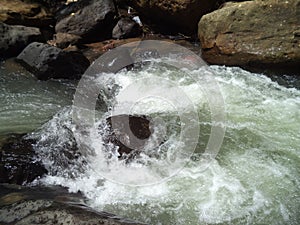 clear water waves in mountain river