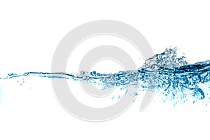 Clear water waves. Water  blue wave splash isolated on white background