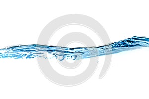 Clear water waves. Water  blue wave splash isolated on white background