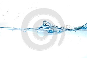 Clear water waves. Water  blue wave splash isolated on white background