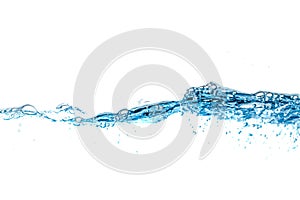 Clear water waves. Water  blue wave splash isolated on white background
