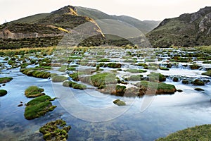 Clear waters of CaÃÂ±ete river near Vilca villag, Peru photo