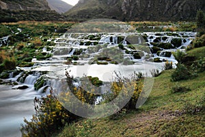 Clear waters of CaÃÂ±ete river near Vilca villag, Peru photo