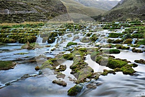 Clear waters of CaÃÂ±ete river near Vilca villag, Peru photo