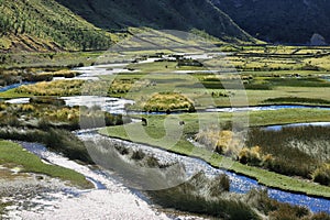 Clear waters of CaÃÂ±ete river near Vilca villag, Peru photo