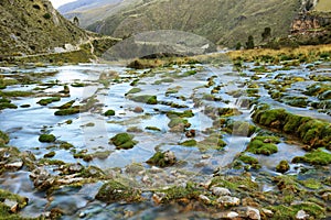 Clear waters of CaÃÂ±ete river near Vilca villag, Peru photo