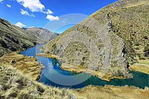 Clear waters of CaÃÂ±ete river near Vilca village, Peru photo