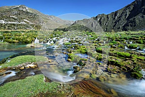 Clear waters of CaÃ±ete river near Vilca villag, Peru