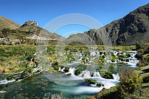 Clear waters of CaÃ±ete river near Vilca villag, Peru