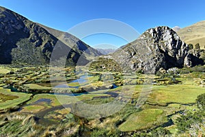 Clear waters of CaÃ±ete river near Vilca village, Peru