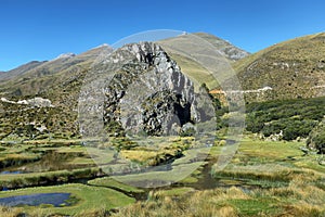 Clear waters of CaÃ±ete river near Vilca village, Peru