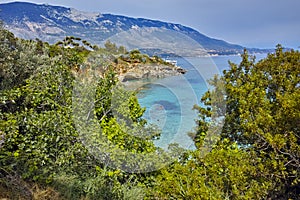 Clear waters of Pesada beach, Kefalonia, Greece
