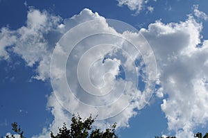 Clear weather blue sky and white clouds over Kastrup photo