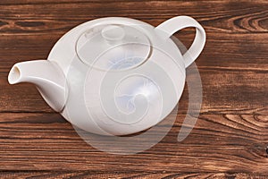Clear white ceramic kettle