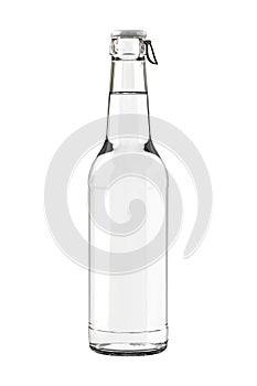 Clear White Glass Beer, Cider or Soda Bottle with Easy Open Ring Pull Cap. 12oz 11oz or 355ml 330ml of volume.