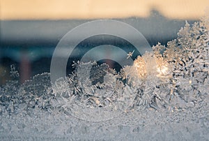 Clear white ice flower