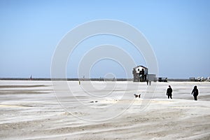 On a clear windy day at the big beach.